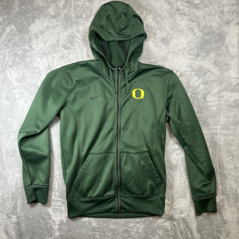 Nike Therma Fit Hoodie Oregon Ducks Green Mens Small Y2K Red Nike Tag
